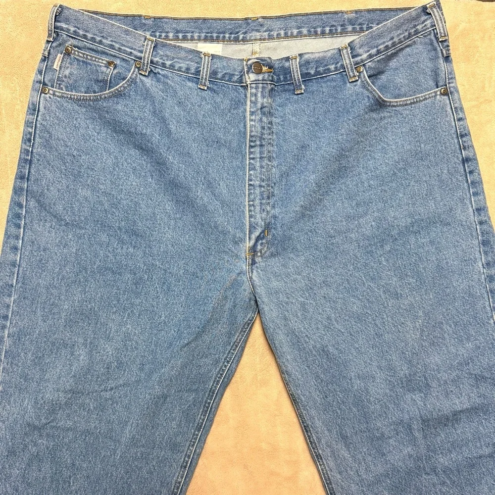 Carhartt Jeans Mens 50X32 Blue Denim Relaxed Fit Tapered Leg